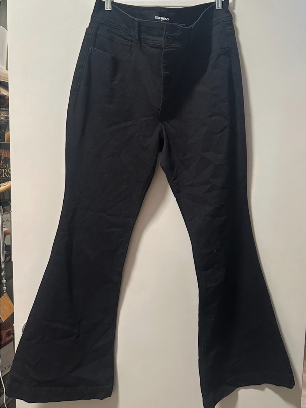 Express High-Rise Black Flare Pants